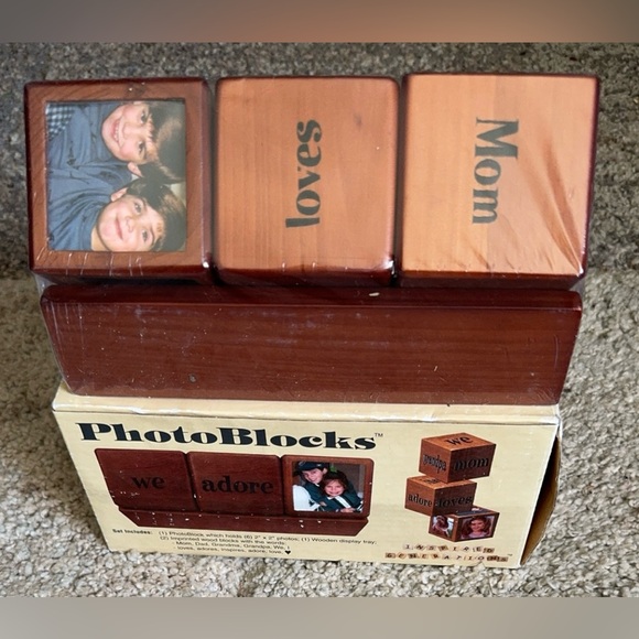 Inspired Generations Photo Blocks NEW Wood Mom Dad Grandpa Grandma - Picture 2 of 4